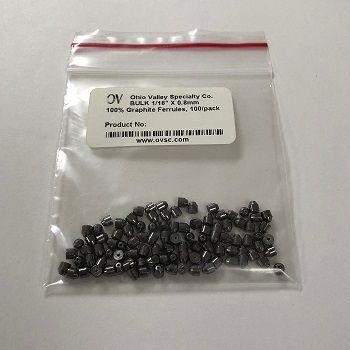 Ohio Valley 1/16'' OD, 100% Graphite Ferrule, Bulk Bag, 100pc/PAK