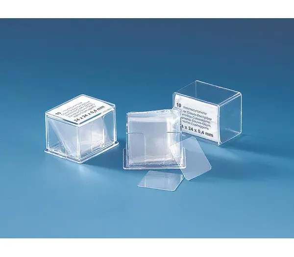Brand GmbH & Co. KG Hemacytometer cover glass, Boro 3.3, for counting chambers, 20 x 26 x 0.4 mm, DIN ISO 8255-1, 10 x 10 pc/PAK
