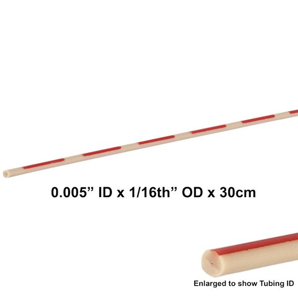 Applied Research Europe Schlauch, PEEK, vorgeschnitten, 0,13mm ID, 1,6mm AD, Super-T Grade, roter unterbrochener Streifen, 30 cm lang, 5 St/Pkg