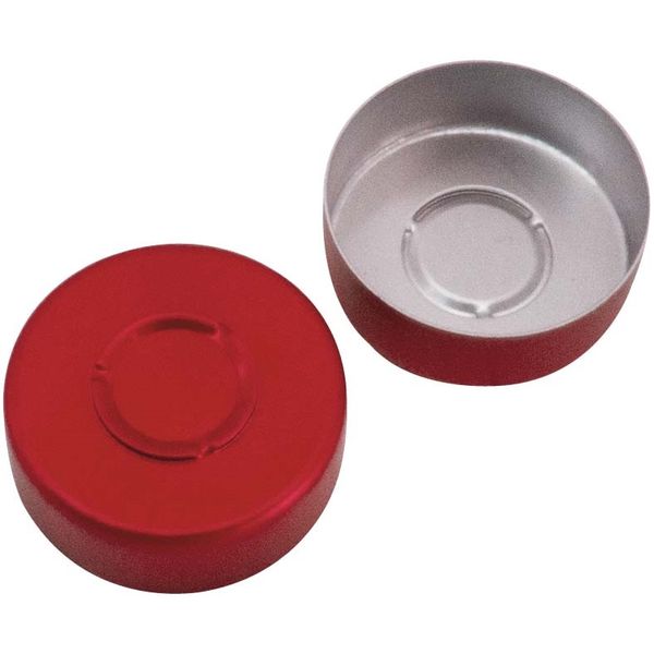 Altmann Analytik Bördelkappe, 20 mm Aluminium, rot lackiert, Mittelabriss, 1000 St/Pkg