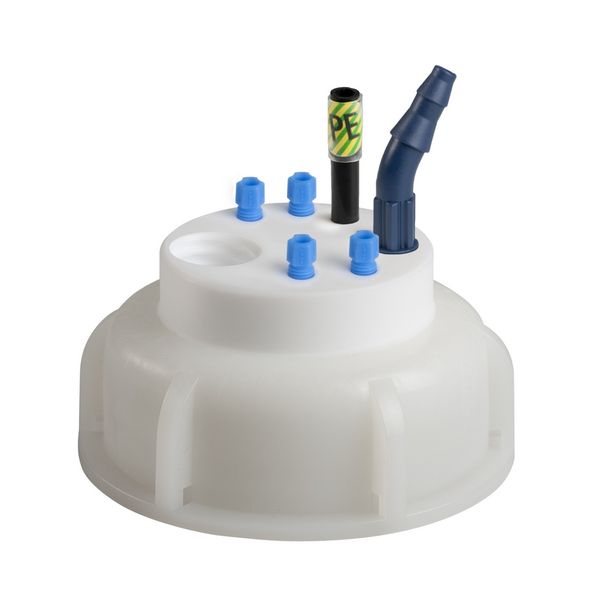 SCAT SafetyWasteCap, S65, 4x 2,3/3,2 mm AD, 1x 5,0 - 11,5mm ID, Erdungsanschluss + Anschluss für Abluftfilter