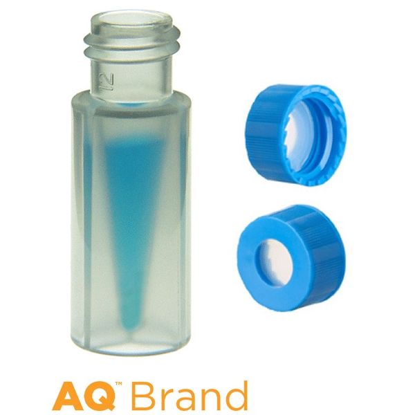 Microsolv EPP 300 μl FI Vial, PP clear, Screw Cap light blue with AQR Sil/PTFE Septa, for LCMS, 100 pc/PAK