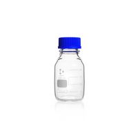 Product Image of Laboratory bottle/DURAN, 250 ml, grad., screw cap+pouring ring PP (blue), 10 pc/PAK