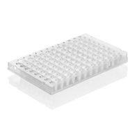 Product Image of PCR-Platte 96-well, Rigid Frame, PC/PP, weiß, 0,15 ml, ganzer Rahmen, Low Profile, weiße Wells, DNase-/RNase DNA-frei, BIO-CERT PCR-Q, 50 St/Pkg