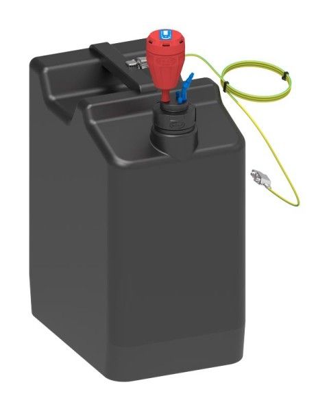 SCAT HPLC Entsorgungs-Set 18: Safety Waste Cap, S60/61, PTFE-EL, Kanister, S60/61, 30 L, PE-HD-EL, Abluftfilter M, inklusive Fittinge