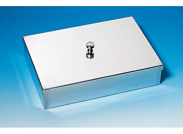 IDL GmbH Instrumentenschale LxBxH 400x200x80mm aus rostfr. 18/8-Stahl, mit Knopfdeckel
