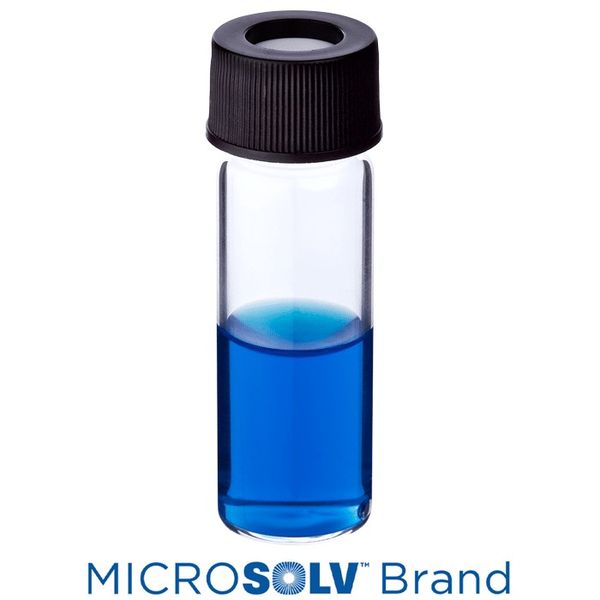 Microsolv EPP Vial, clear, 4 ml, Screw Cap black, with bonded Sil/PTFE Septa, pre-assembled, 100 pc/PAK