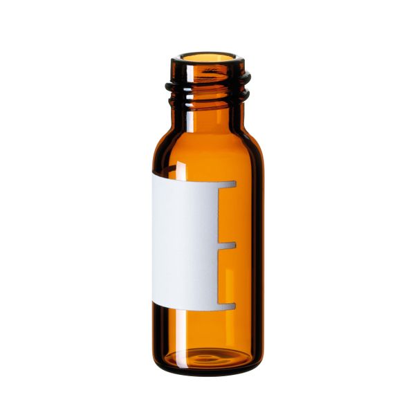 Altmann Analytik 1.5ml Screw Neck Vial, 8-425, 32 x 11.6mm, amber glass, 1st hydrol. class, small opening, label + filling lines, 10x100/PAK