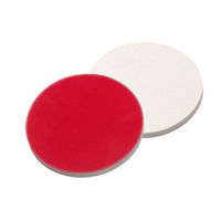 Product Image of Septa, ND8, 8 mm diameter, silicone creme/PTFE red, 55° shore A, 1,5 mm, 1000/pck