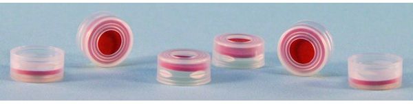 Supelco 11mm Schnappverschluss, Klar, PTFE/Silikon mit Starburst, 100 pc/PAK