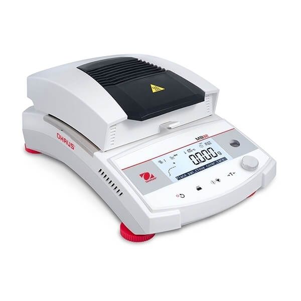 Ohaus Feuchtigkeitsmessgerät, MB32, Ablesbarkeit (d) 1 mg / 0,01%, Wägebereich 90 g, 4-Zoll LCD-Display, EU-Stecker 240 VAC