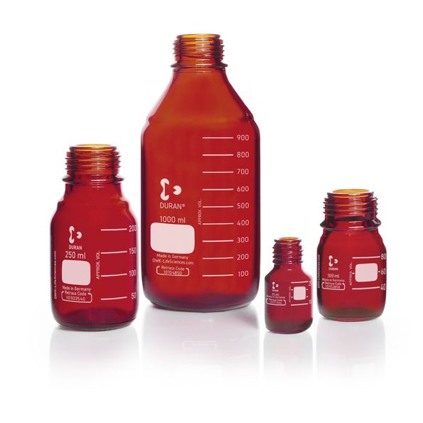 Duran Group DURAN GL 45 Laboratory glass bottle, amber, without screw cap and pouring ring, 15000 ml