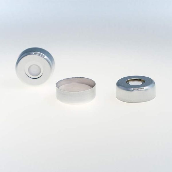 PerkinElmer PTFE/Silikon (weiß) Aluminiumkappe mit Stern Spring und Septa, 100 St/Pkg