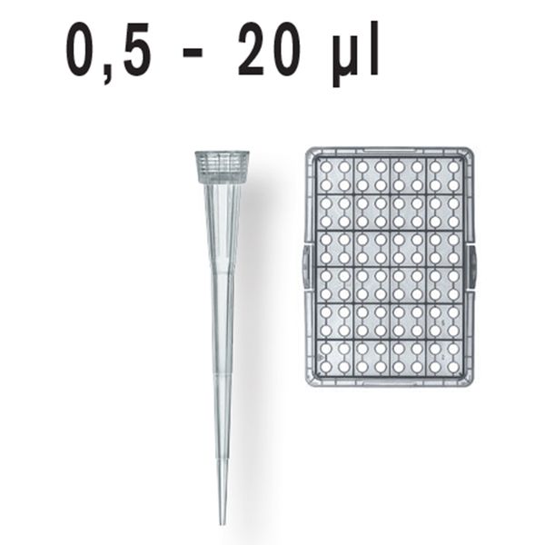 Brand GmbH & Co. KG Pipettenspitzen, lose, im Beutel, 0,5 - 20 μl, PP, farblos, Cert. LS-Q, unsteril, 2 x 1000 St/Pkg