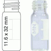Product Image of 1,5 mL Gewindeflasche N 10 AD: 11,6 mm, Außenhöhe: 32 mm klar, flacher Boden, weite Öffnung, Packung à 100 Stück