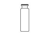 Altmann Analytik 20ml Headspace-Flasche, 75,5x22,5mm, Klarglas, 1.hydrolyt.Kl., abgeschräg. Rollrand,langer Hals,flacher Boden, 10x100/PAK