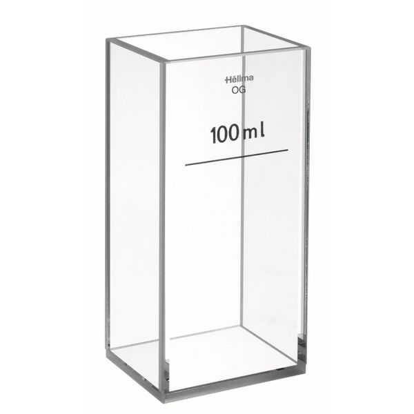 Hellma Large Cell VIS, Type 700-OG, optical Glass, WL 360-2500 nm, Pathlength 34,5 mm, Glass lid, 100,000 μl, marking at 100 ml, without lid, path 
