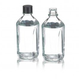 DWK Wheaton Media bottle, 125ml, clear, ungraduated, without 33-430 screw cap, autoclavable, 48 pc/PAK