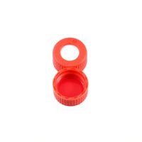 Product Image of SureSTART 9 mm, red PP, Screw Cap (AVCS), Level 2, + white Silicone/red PTFE Septum, 1 mm, 100 pc/PAK