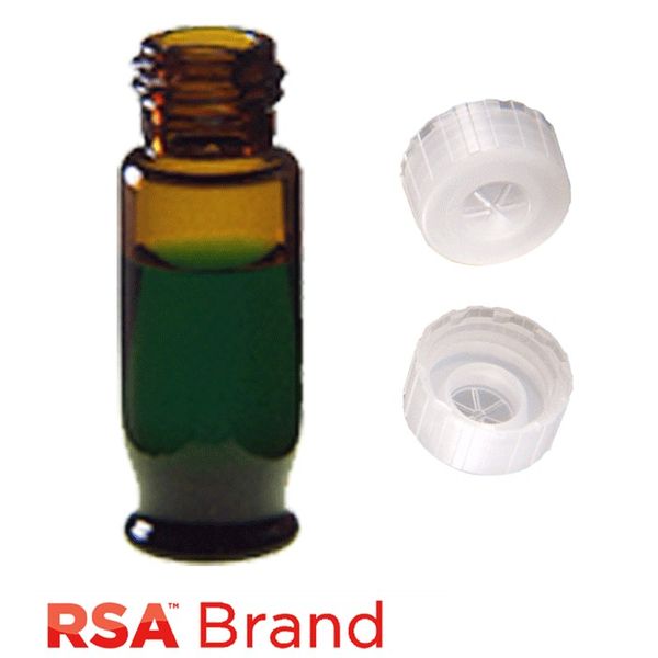 Microsolv Fläschchen & Kappen-Kit inkl. 100 1.8ml Maximum Recovery, Schraubkappe, Braunglas RSA Autosampler Fläschchen & 100 naturfarben, 