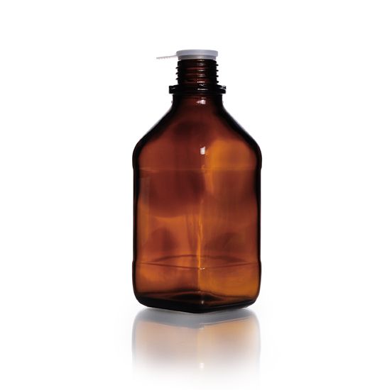 Duran Group Enghalsflasche, Braunglas, 500 ml, vierkant, ohne Kappe u. Ausgießr., 10 St/Pkg