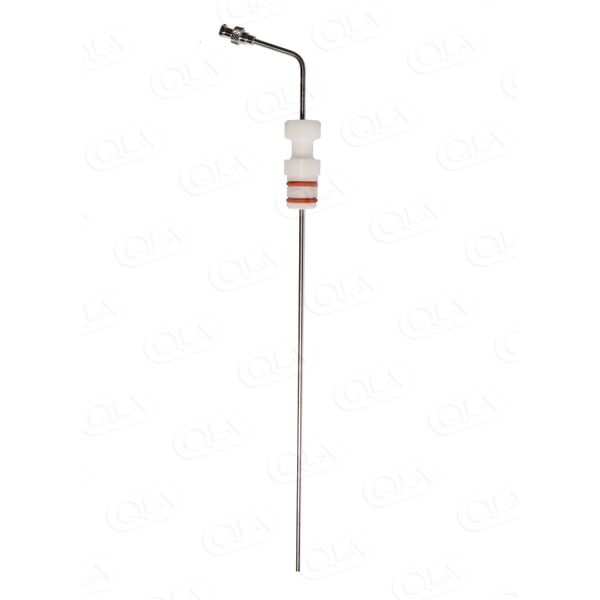 QLA 13 inch (330mm) Bent 316 SS Cannula with SS Luer Lock, Pre-set with stopper for 500mL