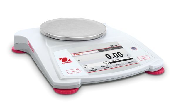Ohaus Portable Balance Scout, STX222-EU, Readability (Certified) 0.01g, Maximum Capacity 220g Pan Size Ø120mm, USB