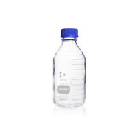 Product Image of DURAN® GL 45 Laboratory glass bottle protect, plastic coated (PU), with screw cap and pouring ring (PP), 1000 ml, 10 pc/PAK