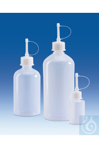 Vitlab Tropfflasche, PE-LD, GL 18, mit Tropfaufsatz, 100 ml, 24 St/Pkg
