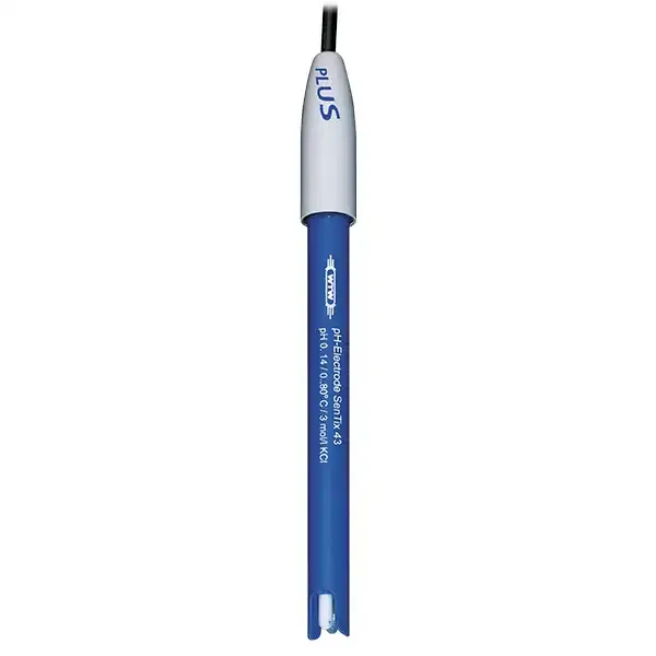 WTW SenTix 43, Kunststoff-pH-Elektrode mit Gel-Elektrolyt, Temperaturfühler Pt 1000, wasserdichtem DIN-Stecker
