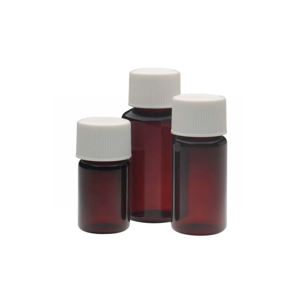 DWK Wheaton 5 ml diagnostic vial, brown PET, with PP cap and PE insert, 100 pc/PAK