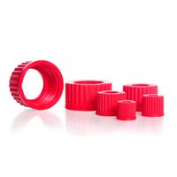 Product Image of Screw cap, DIN-thread GL 14 red, centric bore dia. 9,5 mm, 10 pc/PAK