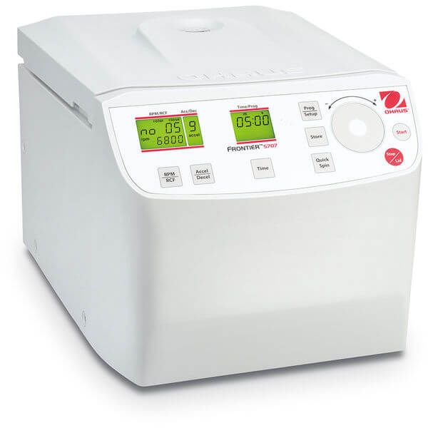 Ohaus Frontier 5000 Multi Centrifuge, FC5707, maximum capacity 4 x 50 ml RB/FA or 4 x 15 ml RB/FA, max. 6,800 rpm, 230 V, with angle rotor 4 x 50 ml 