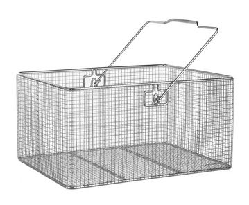 Bochem Drahtkorb 18/10 Stahl elektrol. poliert, antimagnetisch, 400x300x200mm, mit Henkel, 2 Bodenstreben
