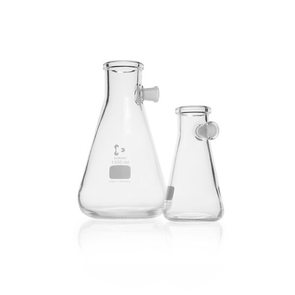 Duran Group Saugflasche, Duran, Glas, 250 ml, Erlenmeyerform, Tubus, vakuum-fest, 10 St/Pkg