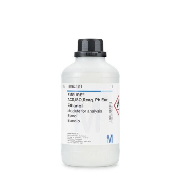 Merck Ethanol absolut zur Analyse EMSURE ACS,ISO,Reag. Ph Eur, 1 L, Branntweinsteuer im Preis enthalten.