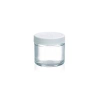 Product Image of 2oz geradwandiges Glas, Klarglas, Schraubkappe, PP, weiß, 53-400 mit PV-Einlage, 24 St/Pkg