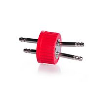 Product Image of Duran® Connection Cap System GL 45 with red PBT screw cap, with 2-ports (stainless steel)
