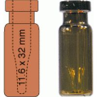 Product Image of Crimp Neck Vial N 11 outer diameter: 11.6 mm, outer height: 32 mm amber, flat bottom