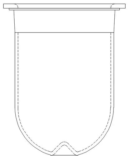 QLA Gefäß, Braunglas, 1000 ml, Rundboden mit Apex, mit Zentrierring für Logan, serialisiert