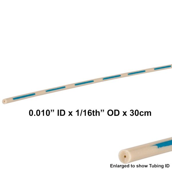 Applied Research Europe Schlauch, PEEK, vorgeschnitten, 0,25mm ID, 1,6mm AD, Super-T Grade, blauer unterbrochener Streifen, 30 cm lang, 5 St/Pkg