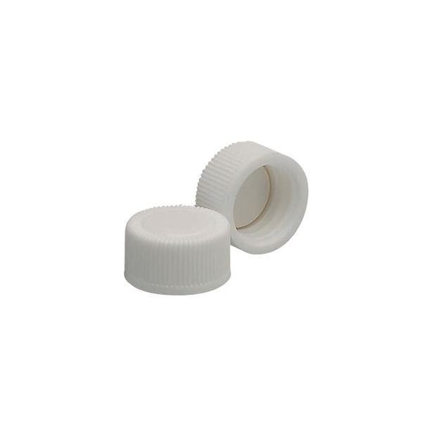DWK Wheaton Screw cap, PP, white, with bonded PTFE-coated silicone septum, sizes 15-425, 250 pc/PAK
