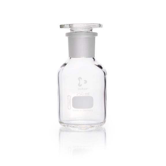 Duran Group Wide neck bottle, clear glass, NS 34/35, 250 ml, glass stopper, 10 pc/PAK