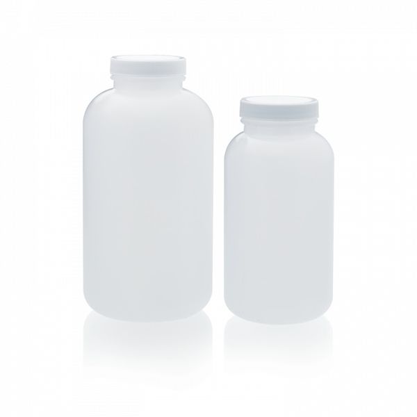 DWK Wheaton Verpackungsflasche, rund, HDPE natur, 8oz., Schraubverschluss 53-400, 65 x 102 mm, 72 St/Pkg