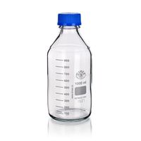 Product Image of Safety Bottle GL45, with PP-Cap and Ring (blue), clear, 100ml, 10/PK