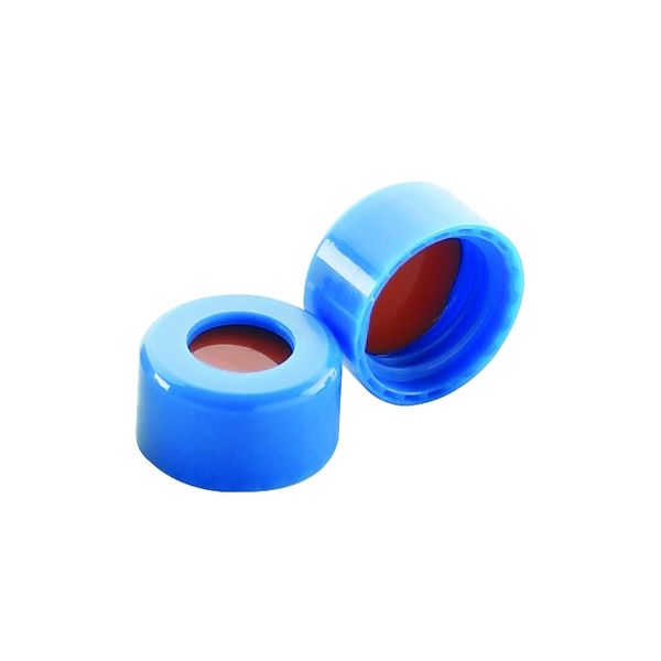 DWK Wheaton ABC screw cap, PP, blue, with insert PTFE white/silicone red, 1000 pc/PAK