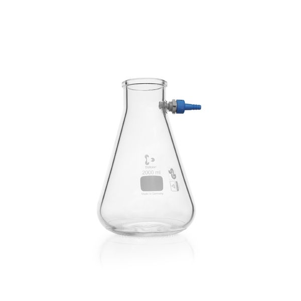 Duran Group Filtering flask, Duran, glass, 2000 ml, Erlenmeyer form, with KECK Montage Set