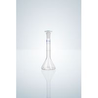 Product Image of Volumetric flask, clear, NS 12/21, 50 ml, blue graduation, A, with PE stopper, 2 pc/PAK