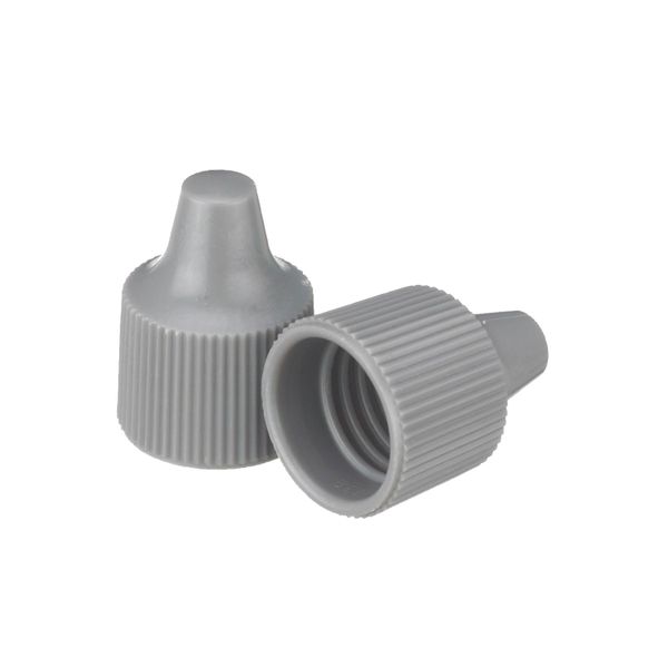 DWK Wheaton Gray PP cap for 15 mm dropper bottle tip and 7-15 ml dropper bottles, size 15-415, 1000 pc/PAK
