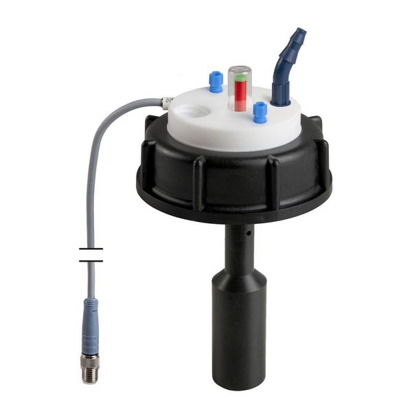 SCAT SafetyWasteCap S70/71, electronic level control, 2x 2.3/3.2 mm OD, 1x 6.4 - 9 mm ID + connector for exhaust filter